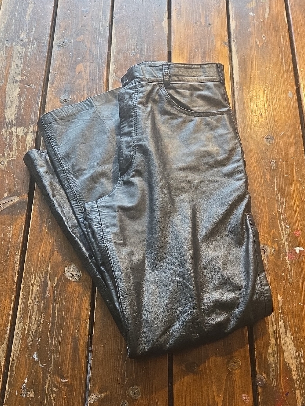 Vintage Sears Black Men's Leather Pants